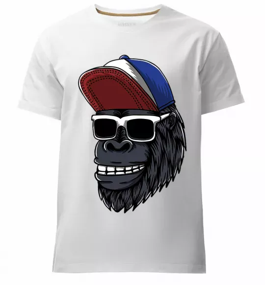 Мужская премиум футболка Swag gorilla Белый фото