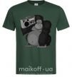 Мужская футболка Горилла с магнитофоном Темно-зеленый фото