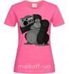 Женская футболка Горилла с магнитофоном Ярко-розовый фото