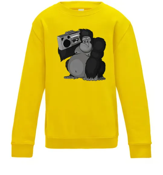 Детский Свитшот Горила з магнітофоном Солнечно желтый фото