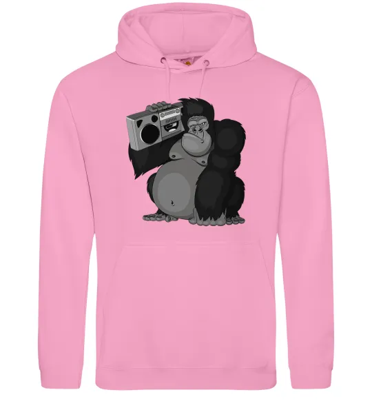 Жіноча толстовка (худі) Горила з магнітофоном Рожевий фото