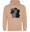 Женская толстовка (худи) Горила з магнітофоном Песочный фото