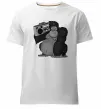 Мужская премиум футболка Горила з магнітофоном Белый фото
