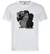 Чоловіча футболка Горила з магнітофоном Білий фото