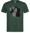 Чоловіча футболка Горила з магнітофоном Темно-зелений фото