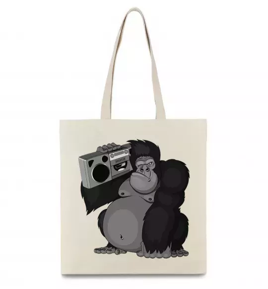 Эко-сумка Горила з магнітофоном Бежевый фото