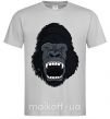 Мужская футболка Кричащая горилла Серый фото