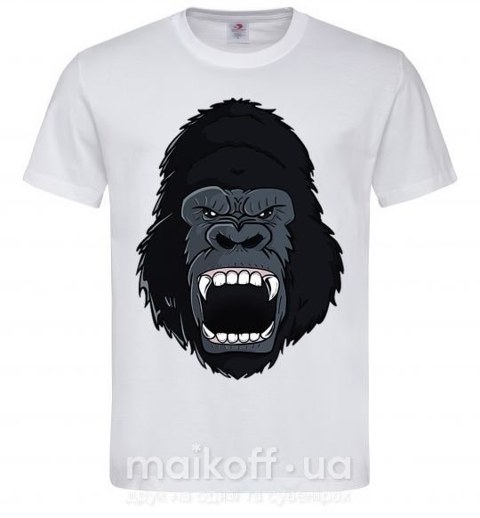 Чоловіча футболка Кричащая горилла Білий фото