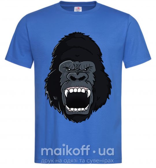 Мужская футболка Кричащая горилла Ярко-синий фото
