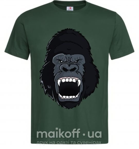 Мужская футболка Кричащая горилла Темно-зеленый фото