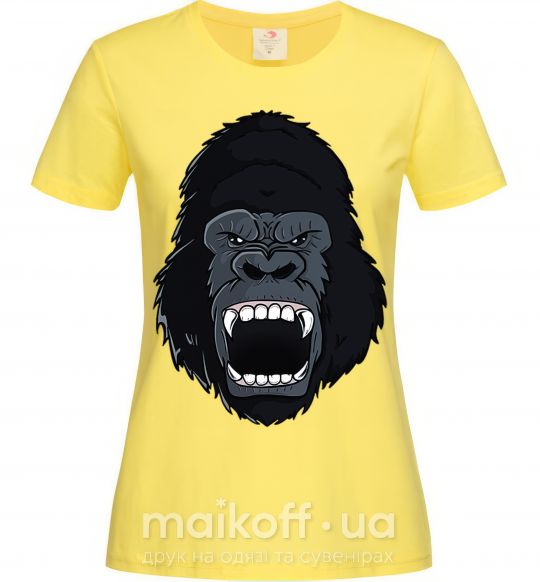 Женская футболка Кричащая горилла Лимонный фото