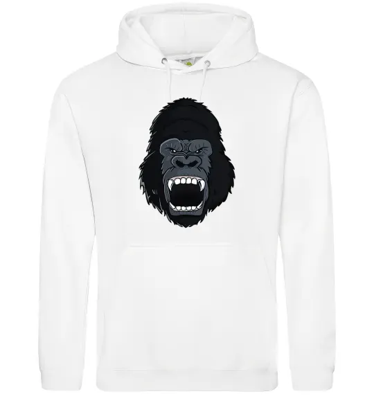 Женская толстовка (худи) Горила кричить Белый фото