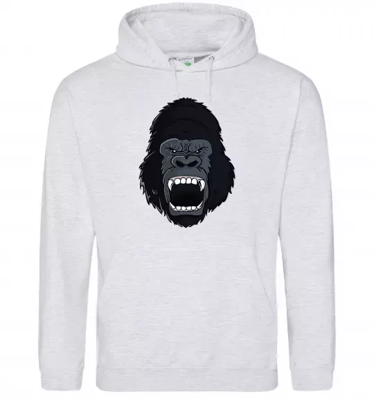 Женская толстовка (худи) Горила кричить Серый меланж фото