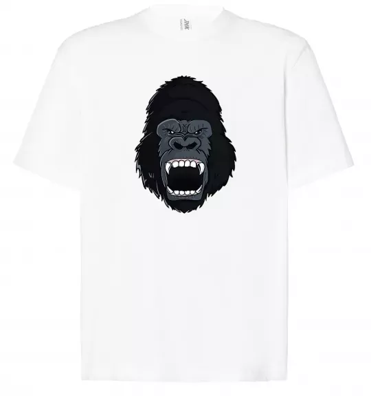 Футболка Оверсайз Горила кричить Білий фото
