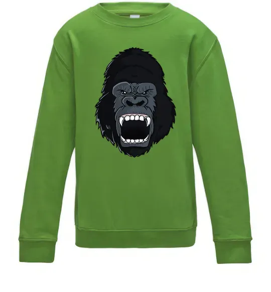 Детский Свитшот Горила кричить Лаймовый фото