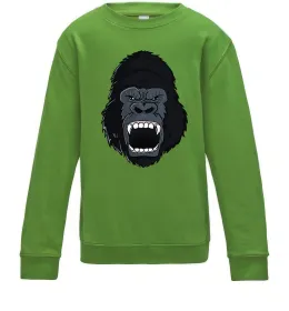 Детский Свитшот Горила кричить Лаймовый фото