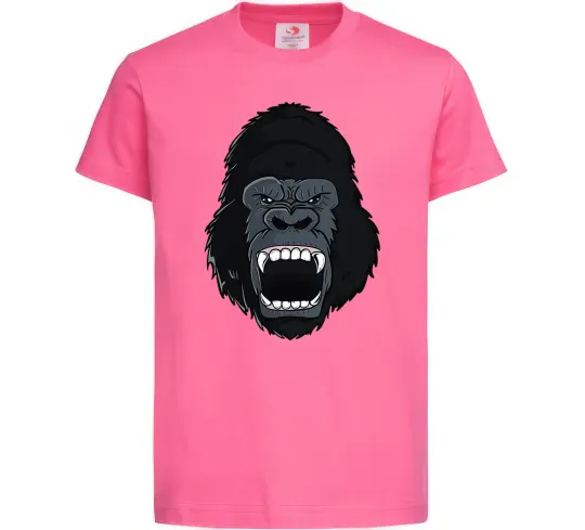 Детская футболка Горила кричить Ярко-розовый фото