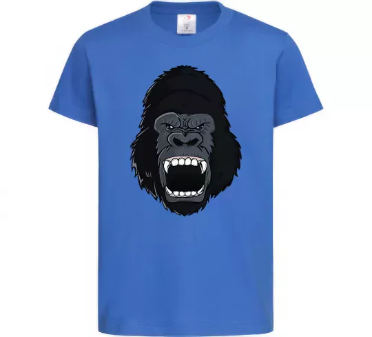 Детская футболка Горила кричить Ярко-синий фото