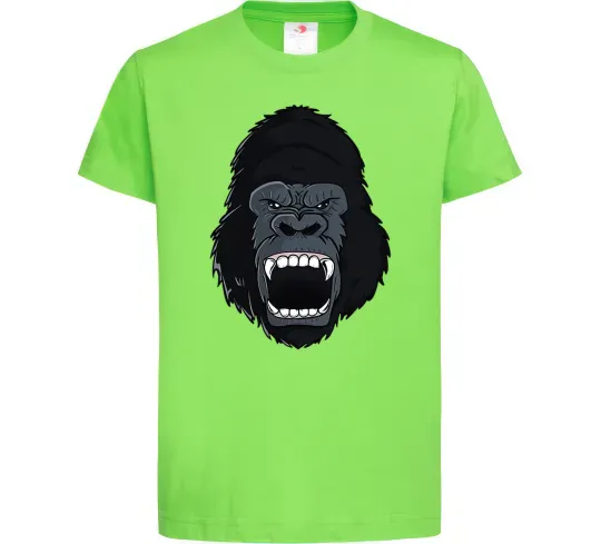 Детская футболка Горила кричить Лаймовый фото