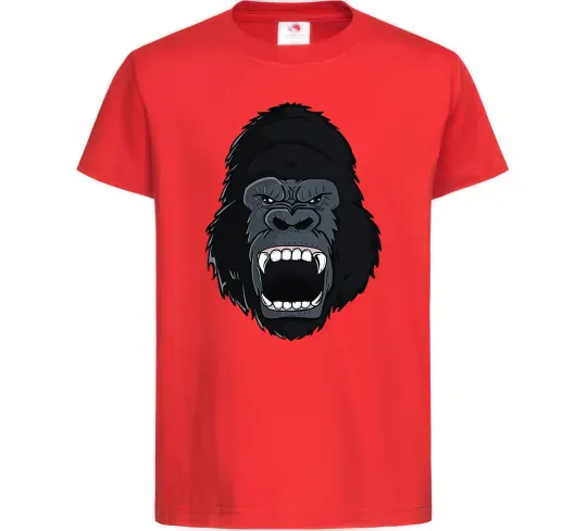 Детская футболка Горила кричить Красный фото