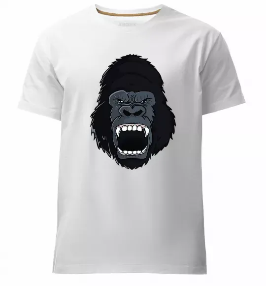 Чоловіча преміум футболка Горила кричить Білий фото