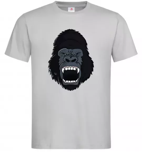 Мужская футболка Горила кричить Серый фото