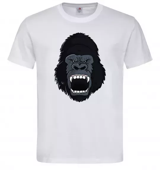 Мужская футболка Горила кричить Белый фото
