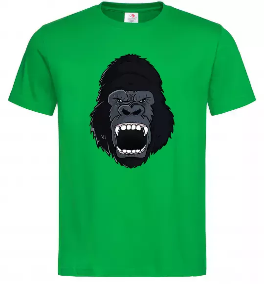 Мужская футболка Горила кричить Зеленый фото