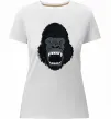 Жіноча преміум футболка Горила кричить Білий фото