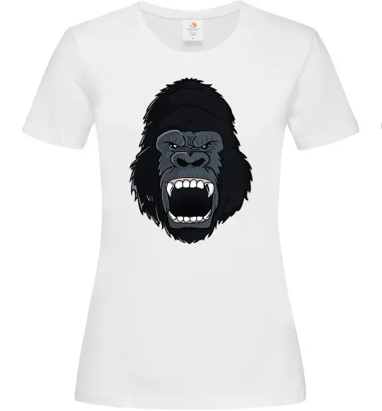 Женская футболка Горила кричить Белый фото