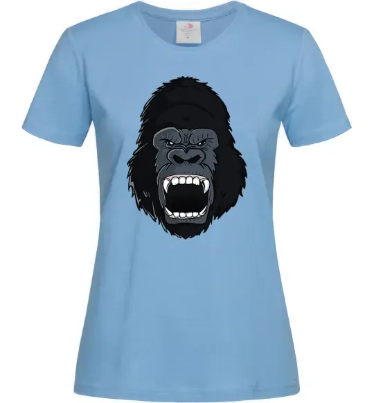 Женская футболка Горила кричить Голубой фото