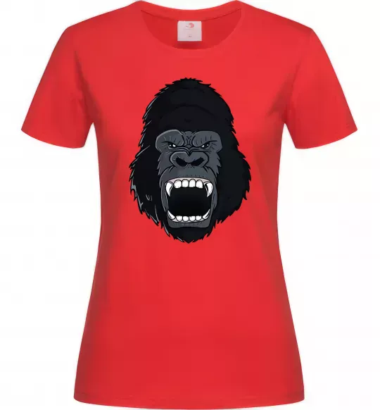 Женская футболка Горила кричить Красный фото