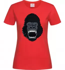 Женская футболка Горила кричить Красный фото