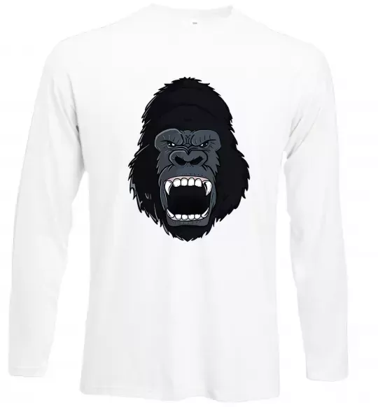 Лонгслив Горила кричить Белый фото
