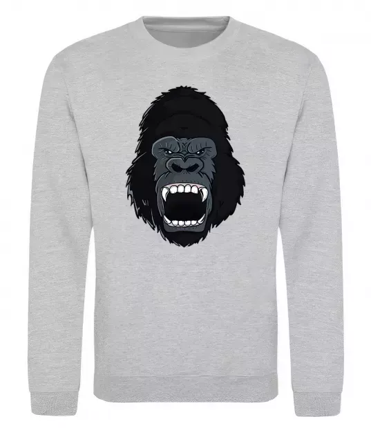 Свитшот Горила кричить Серый меланж фото