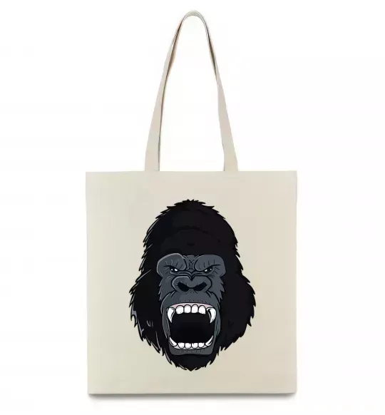 Эко-сумка Горила кричить Бежевый фото