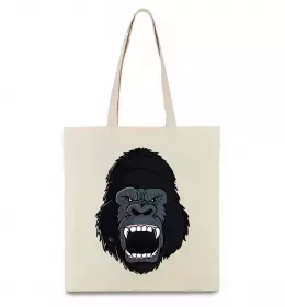 Эко-сумка Горила кричить Бежевый фото
