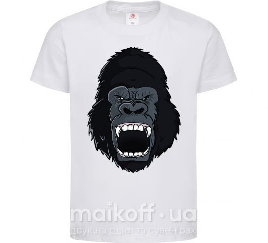 Детская футболка Кричащая горилла Белый фото
