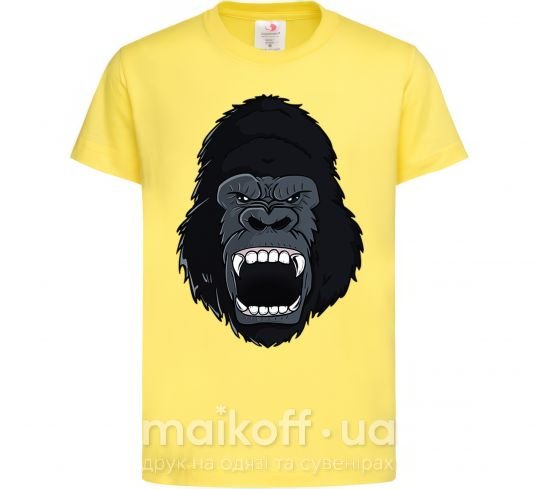 Детская футболка Кричащая горилла Лимонный фото