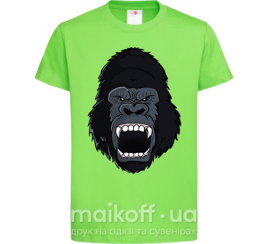 Детская футболка Кричащая горилла Лаймовый фото