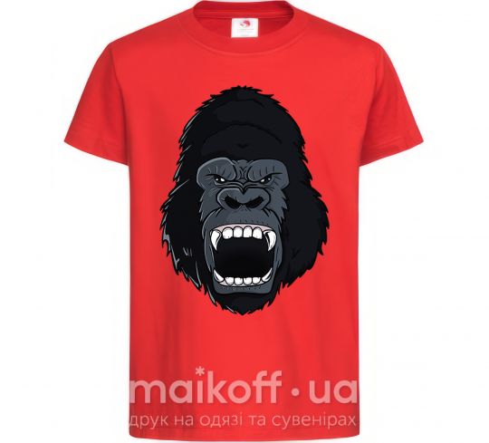 Детская футболка Кричащая горилла Красный фото