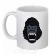 Чашка керамическая Кричащая горилла Белый фото