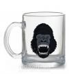 Чашка стеклянная Кричащая горилла Прозрачный фото