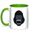 Чашка с цветной ручкой Горила кричить Лаймовый Чашка с цветной ручкой Горила кричить Лаймовый фото
