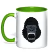 Чашка с цветной ручкой Горила кричить Зеленый фото