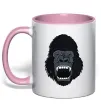 Чашка с цветной ручкой Горила кричить Нежно розовый фото