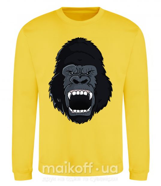 Світшот Кричащая горилла Сонячно жовтий фото