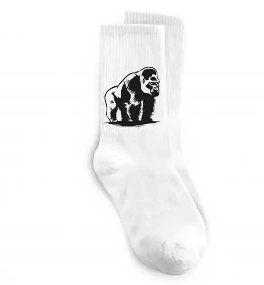 Носки Горила сидить Белый фото