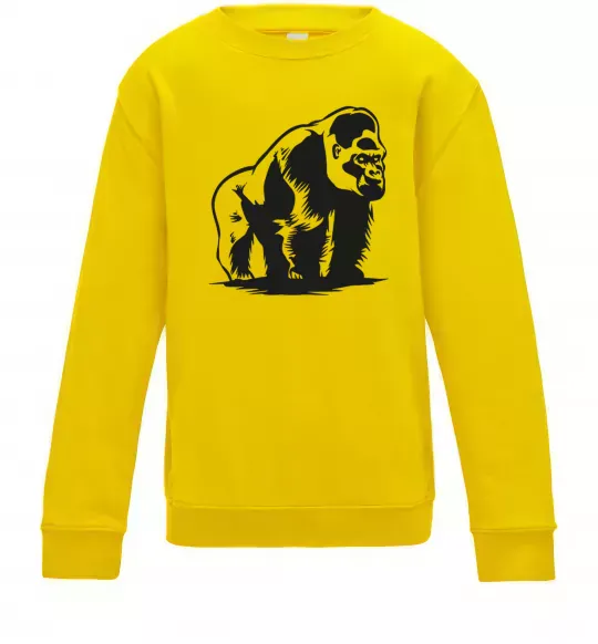 Детский Свитшот Горила сидить Солнечно желтый фото