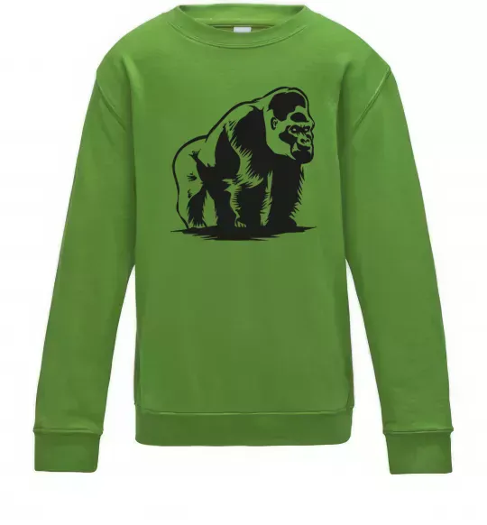 Детский Свитшот Горила сидить Лаймовый фото